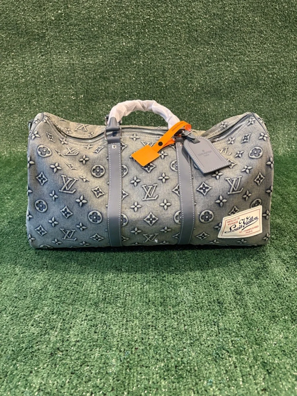 Louis Vuitton Gray Denim like Duffel Bag - Picture 2 of 6